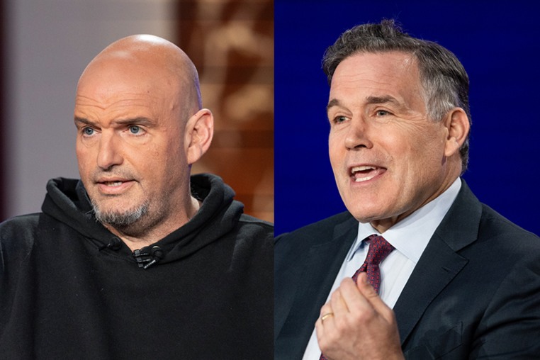 Split image of Sen. John Fetterman and Sen. Dave McCormick.