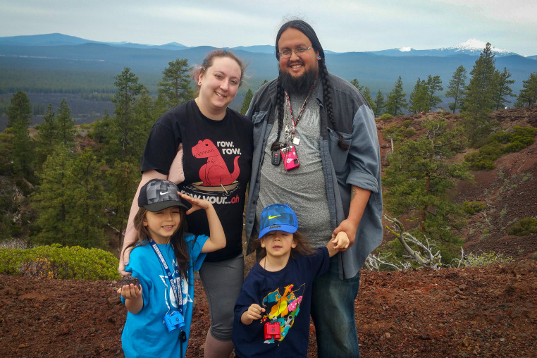 Stephanie Garneaux with her family in 2018.
