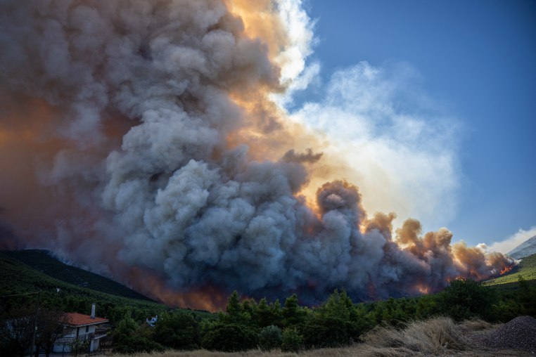Smoke from the wildfire.