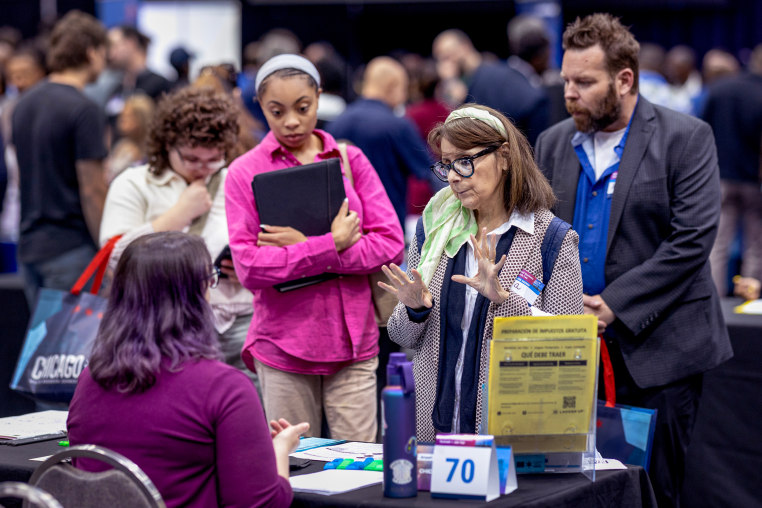 People at a job fair.