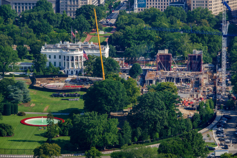 Ballroom construction at the White House.