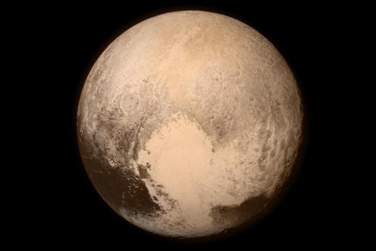 A photo of Pluto in space.