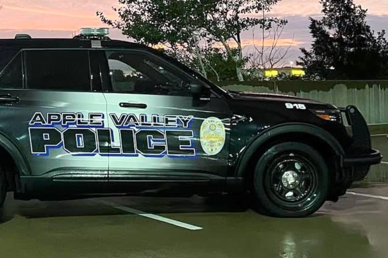 Apple Valley police department vehicle parked outside