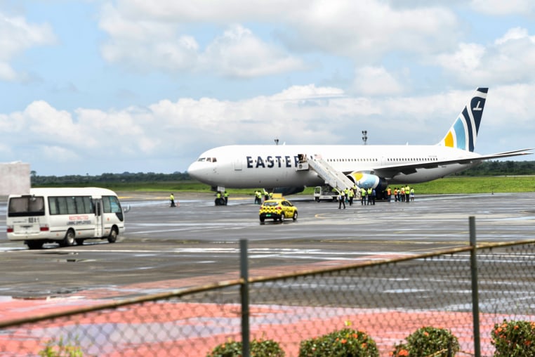 An airplane at the Roberts International Airport.