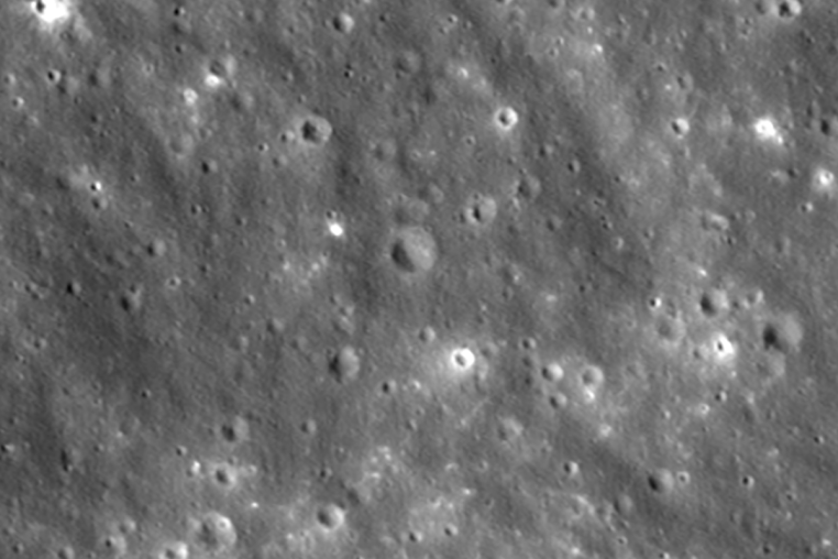 This is an animated before-and-after view of the crater formed after a Falcon 9 upper stage struck the Moon’s surface 