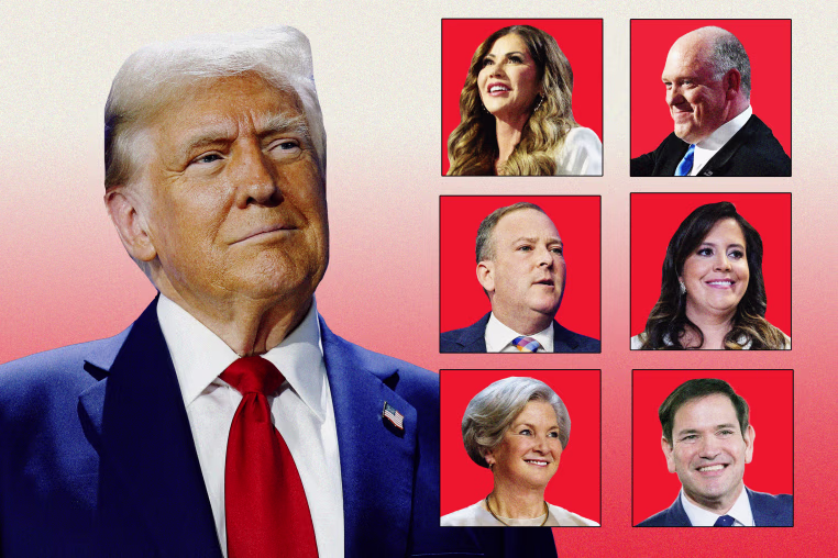 Photo Illustration: Donald Trump and 6 of his cabinet picks