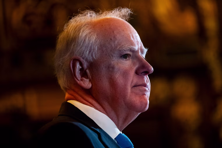Minnesota Gov. Tim Walz speaks at the State Capitol on Jan. 5, 2026 in St. Paul.