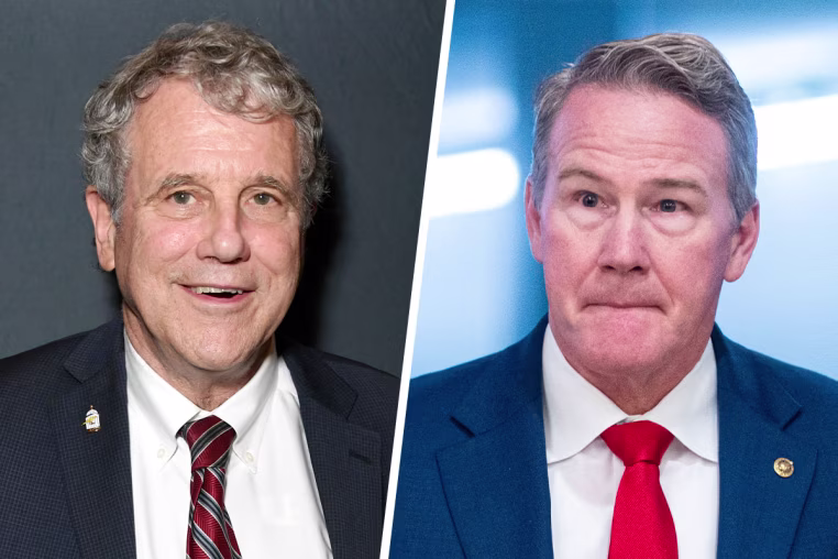 Democratic ex-Sen. Sherrod Brown and Republican Sen. Jon Husted.