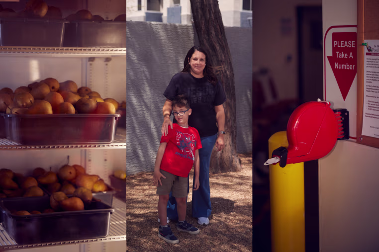 St. Mary’s Food Bank in Surprise, Ariz., drew hundreds of people picking up groceries on April 28.