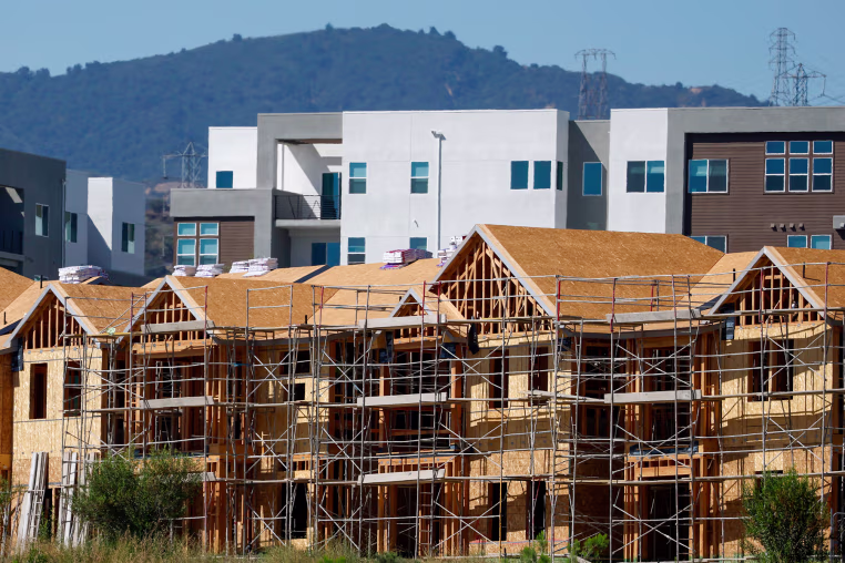 Houses under construction.