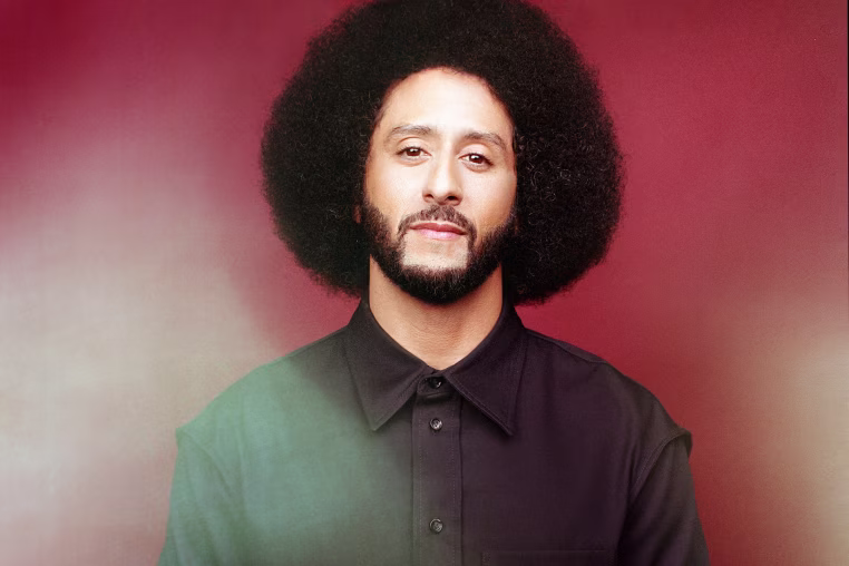 Colin Kaepernick looks at the camera.