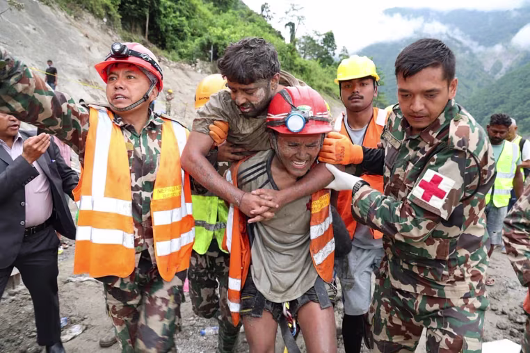The joint search and rescue team of two people trapped inside the tunnel of hydroelectric project in Trishuli-3A due to devastating flooding in 10 Bhadra in Rasuwa, Bhotekoshi, Rasuwa has rescued two people alive and further search and rescue work is underway.
