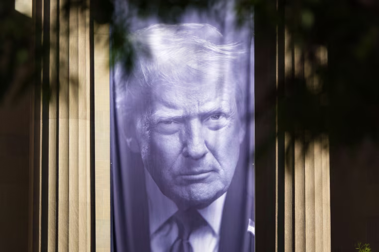 Donald Trump Banner On Robert F. Kennedy U.S. Department of Justice Building