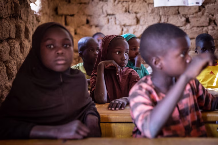 School children in the Tillaberi region of Niger on January 25, 2023.