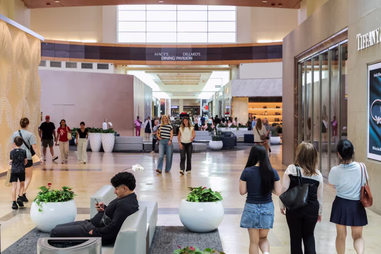 Shoppers at a mall.