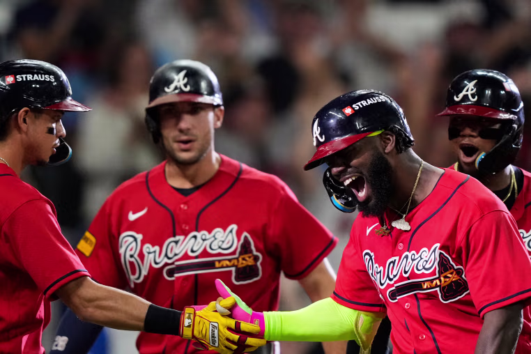 Atlanta Braves celebrate.