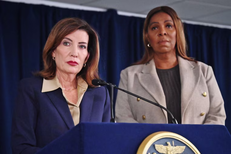 New York Gov. Kathy Hochul and New York Attorney General Letitia 