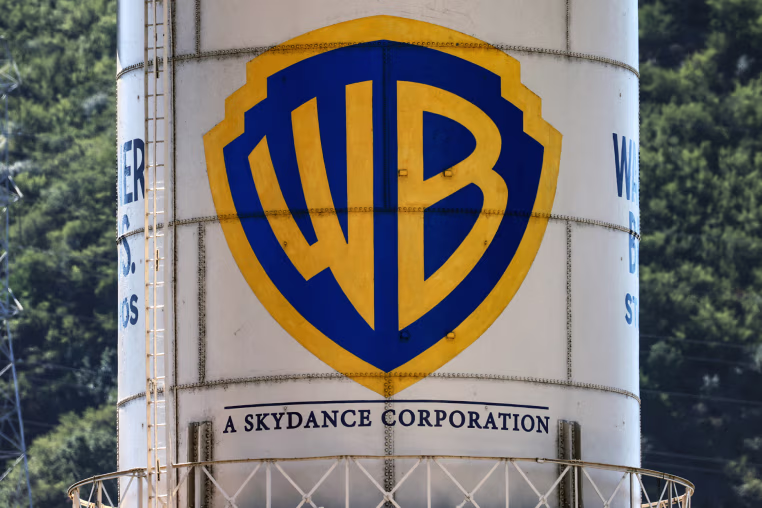 The Warner Bros. Water Tower with Skydance added underneath 