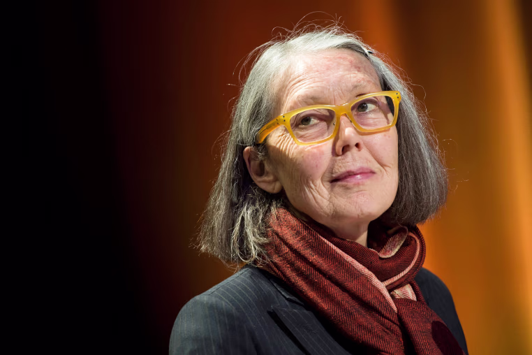Canadian poet Anne Carson performs her work Antigonick at the Moderna Museet art gallery in Stockholm, Sweden, on May 8, 2015. Photo: Pontus Lundahl / TTThis text is auto translated