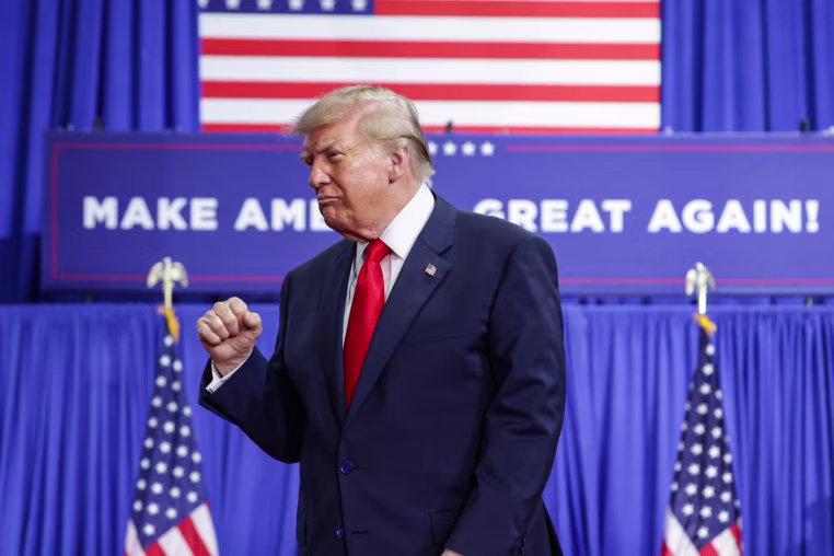 President Donald Trump takes the stage.
