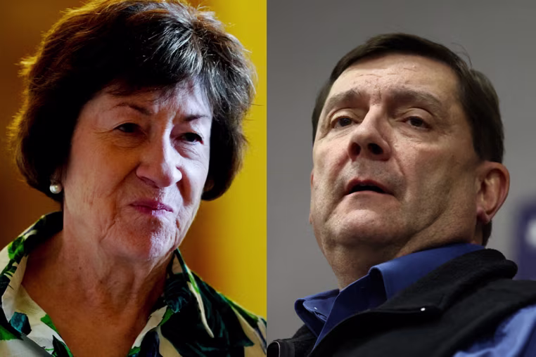 Sen. Susan Collins, R-Maine, and her Democratic challenger Troy Jackson.