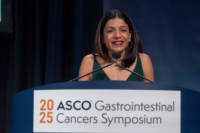 Dr. Shroff speaks during Welcome of the day from Dr. Rachna Shroff, ASCO GI25 Program Committee Immediate Past Chair