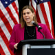 Image: Rep. Elissa Slotkin, D-Mich., speaks at a community conversation in Rochester, Mich., on Dec. 16, 2019.