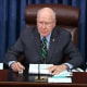 President pro tempore of the Senate Patrick Leahy, D-Vt., presides on the fifth day of former President Donald Trump's impeachment trial at the Capitol on Feb. 13, 2021.