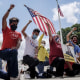 Image: Demonstrators kneel outside the U.S. Supreme Court on June 18, 2020.