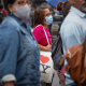 A woman wears a mask in midtown New York on July 29 2021.