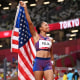 Image: Allyson Felix after winning the bronze medal in the Women's 400m Final at the Tokyo Olympic Games on Aug. 6, 2021.
