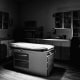 Empty examination room with spotlight