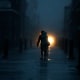 People walk on Bourbon Street during a city-wide power outage caused by Hurricane Ida in New Orleans on Aug. 29, 2021.
