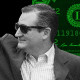 Photo illustration: Photo of Ted Cruz waving against the silhouette of the Supreme Court and green and black colored strips that show parts of a dollar bills.