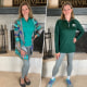 Three images of a Woman wearing the Satina High-Waisted Leggings, styled differently