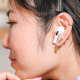 Woman wearing a AirPods