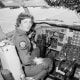 Captain  Linda M. Phillips, 97th Air Refueling Squadron, sits at the controls of an aircraft.  She is the first female instructor pilot in the Strategic Air Command.