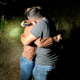 Honduran immigrant Edín Galeano hugs his partner after finding her on the bank of the Rio Grande, Texas, after more than five years without seeing her.