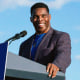 Senate candidate Herschel Walker speaks during former President Donald Trump's Save America rally in Perry, Georgia on Sept. 25, 2021.