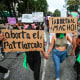 Women march in an abortion-rights demonstration during the Day for Decriminalization of Abortion, in Mexico City on Sept. 28, 2021.