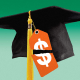 Photo illustration of a graduation cap with a slashed price tag hanging from it.
