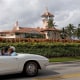 A car passes in front of former President Donald Trump's Mar-a-Lago resort on February 11, 2022 in Palm Beach, Fla.