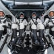 The Ax-1 crew inside SpaceX's Dragon capsule