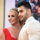 Britney Spears and Sam Asghari arrive at the Los Angeles premiere of "Once Upon a Time in Hollywood," on July 22, 2019.