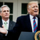 Donald Trump with House Minority Leader Rep. Kevin McCarthy after a meeting with Congressional leaders in the Rose Garden on Jan. 4 in Washington, D.C.