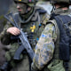 Finnish soldiers take part in military drills at the Niinisalo garrison in Kankaanp, Western Finland, on May 4, 2022.