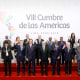 Dignitaries, prime ministers and heads of state wave during the group photo at the last Summit of the Americas in Lima, Peru, in 2018.