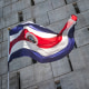 Costa Rica flag waves in front of the Asamblea Nacional during the presidential inauguration ceremony at the Legislative Assembly building on May 8, 2022 in San Jose, Costa Rica.