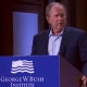 President George W. Bush speaking on Putin's invasion of Ukraine in Dallas on May 18, 2022.