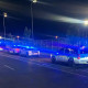 Police cars line up outside Middle Tennessee State University campus on May 18, 2022 after a shooting.